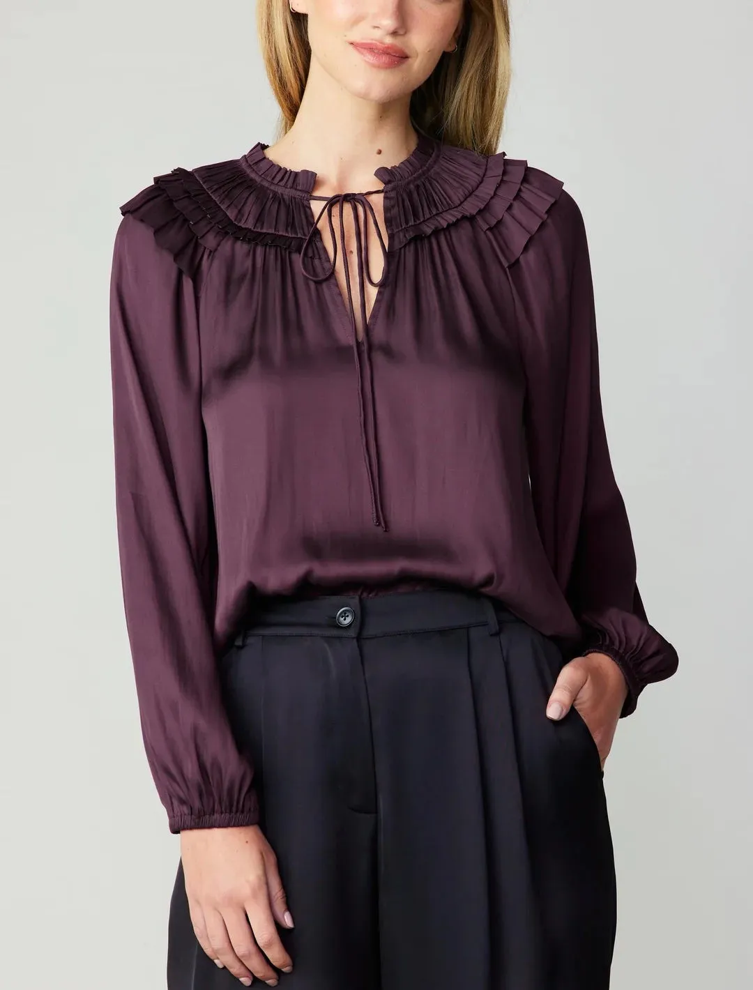 Current Air Smocked Shoulder Blouse