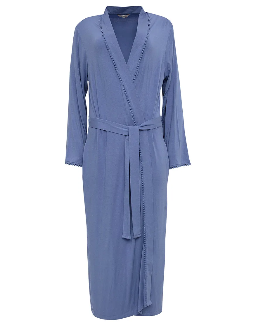 Delilah Lace Detail  Jersey Long Dressing Gown