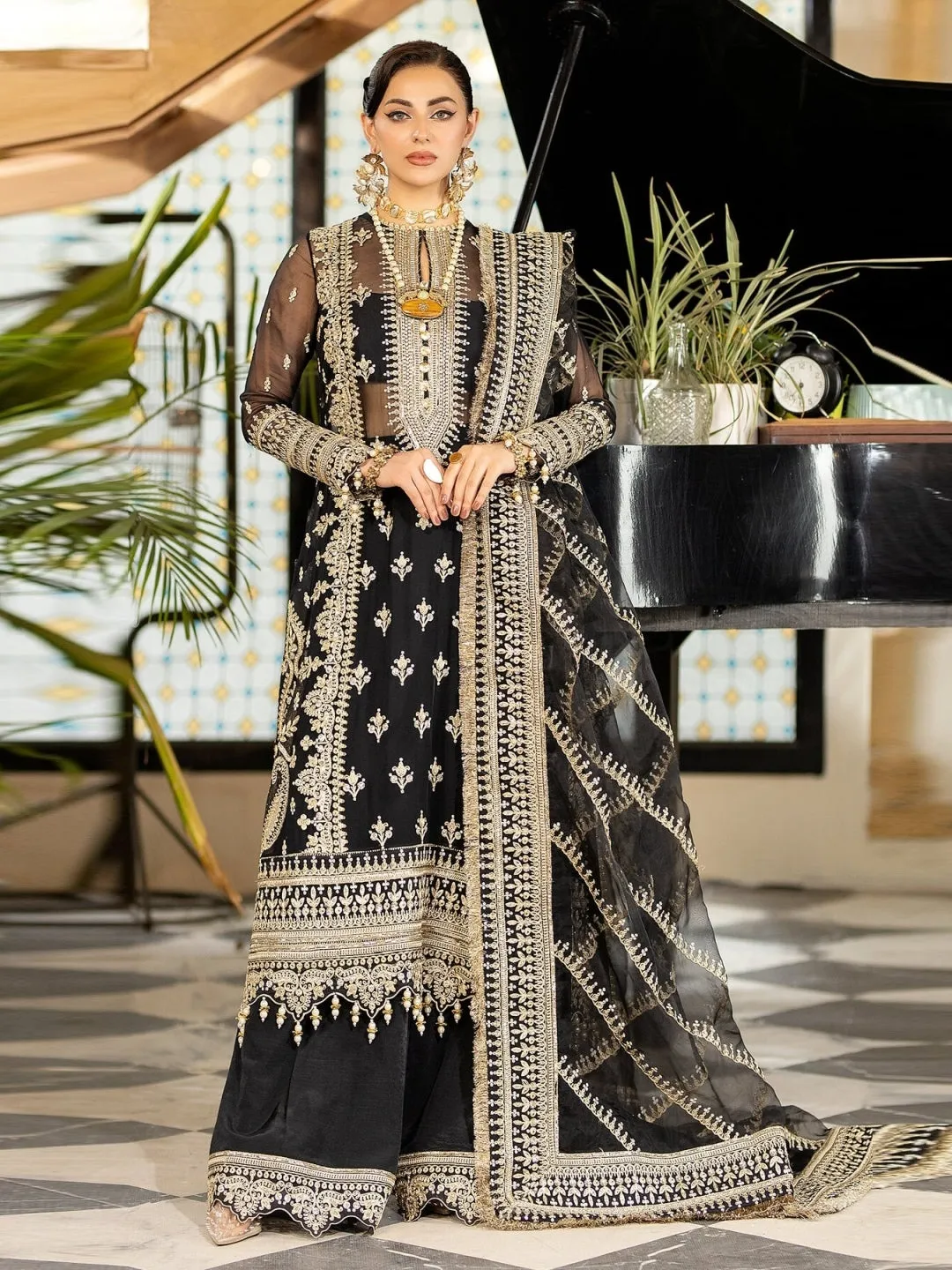 Designer Embroidered Chiffon