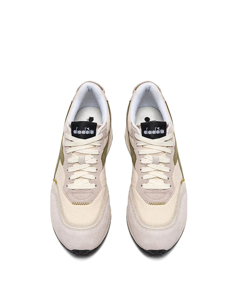 Diadora Womens Race Suede SW Trainer Pristine / Whitecap Gray