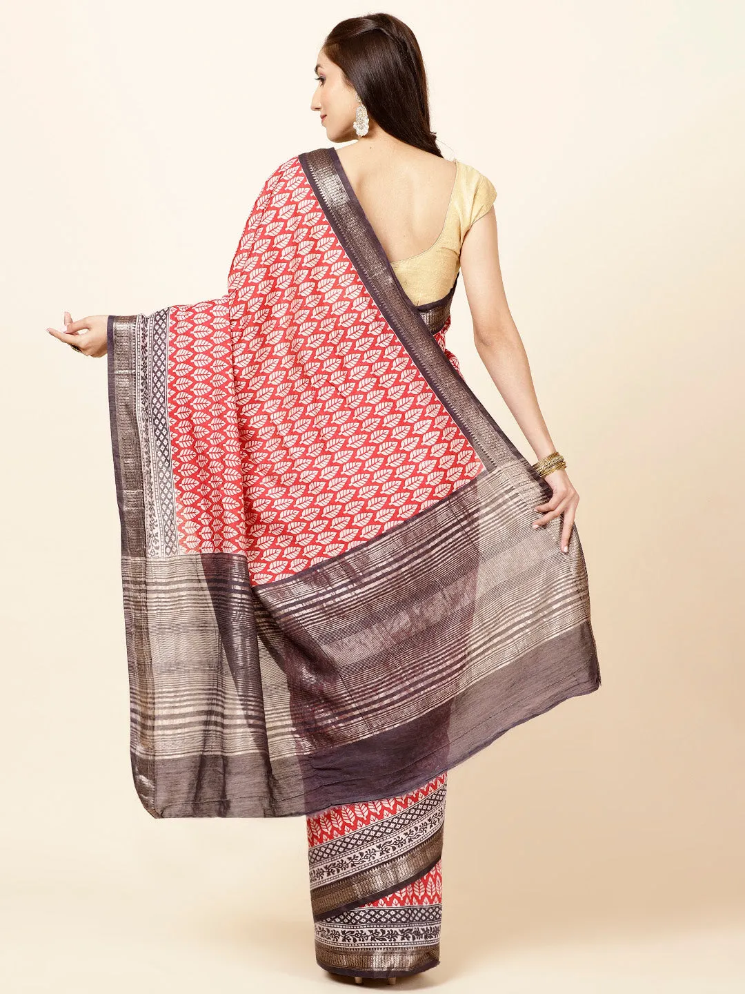 Digital Abstract Printed Cotton Saree