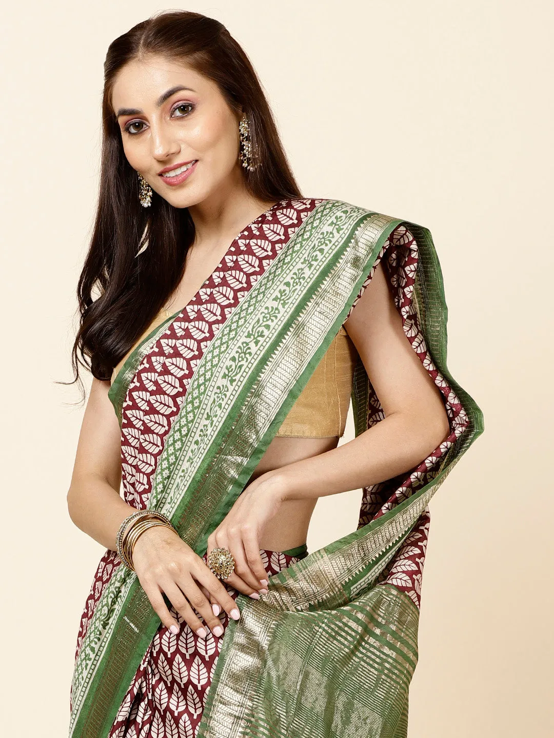 Digital Abstract Printed Cotton Saree