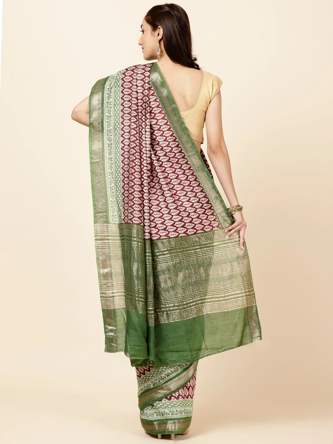 Digital Abstract Printed Cotton Saree