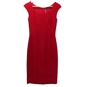 Dolce & Gabbana 1040 Scarlet Crepe Sleeveless Midi Dress XS