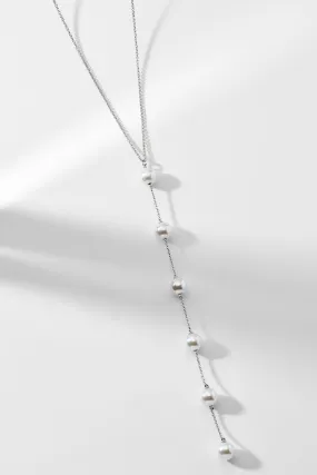 DOT DOT DOT MULTI PEARL LONG Y NECKLACE