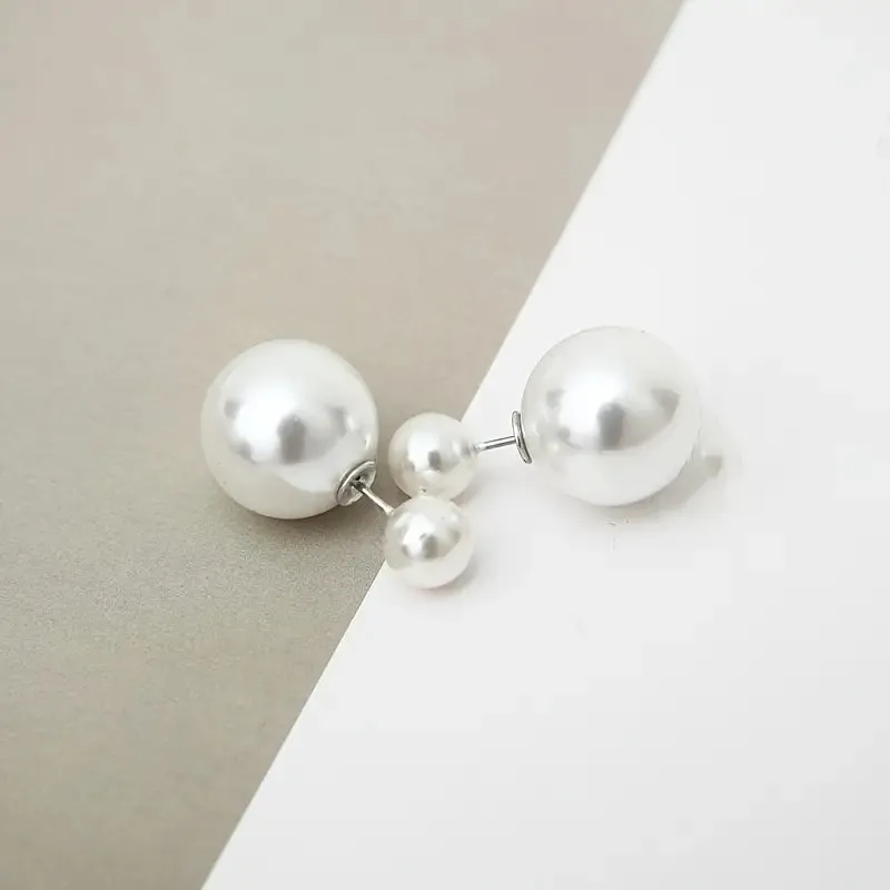 Double Pearl Tribal stud Earrings