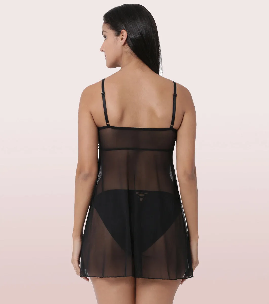 ENAMOR LACE CHEMISE BABYDOLL | NO40 | BLACK