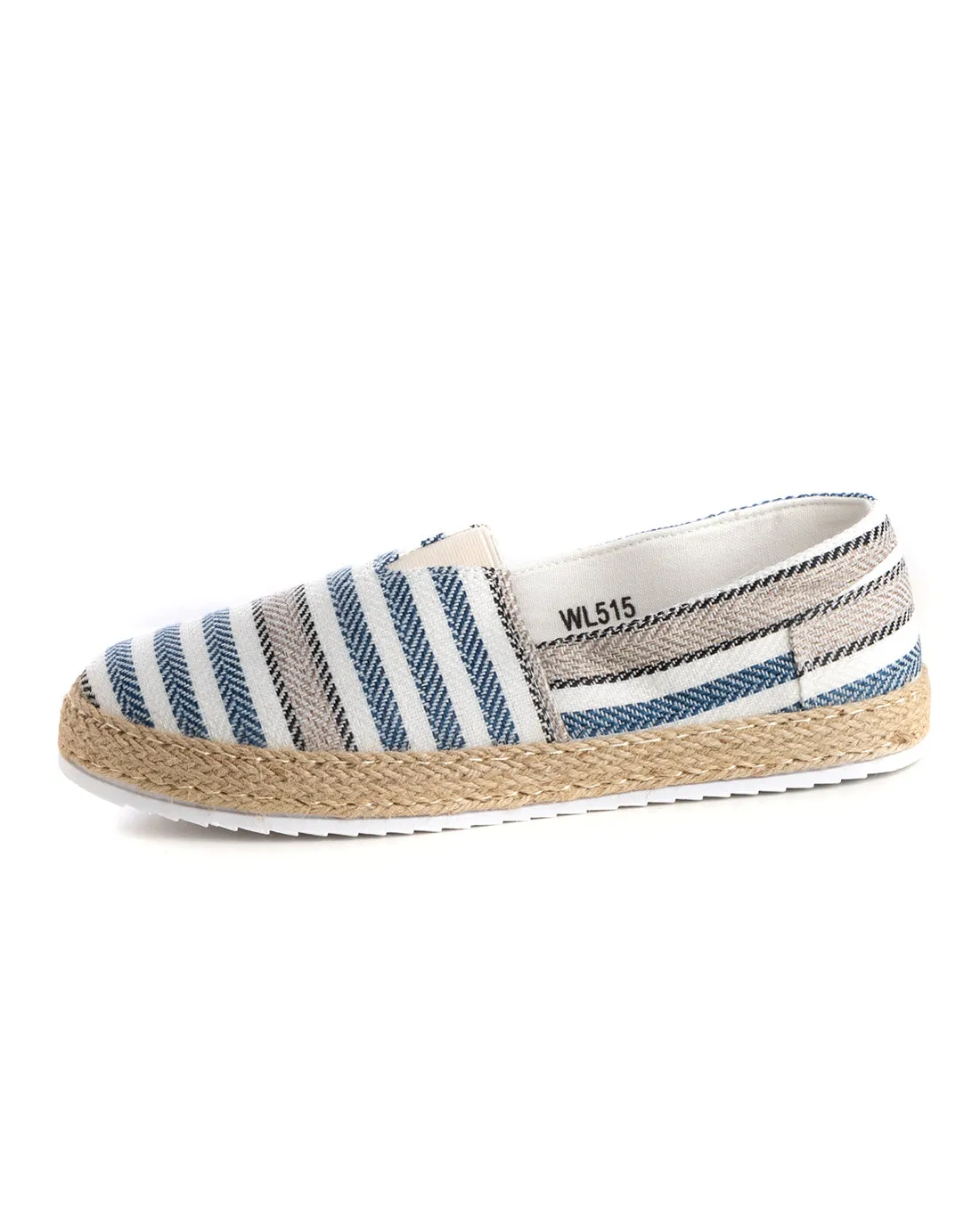 Espadrillas Scarpe Uomo Unisex Tela Estive Mare Rigate Blu Cotone Comode Leggere GIOSAL-S1199A