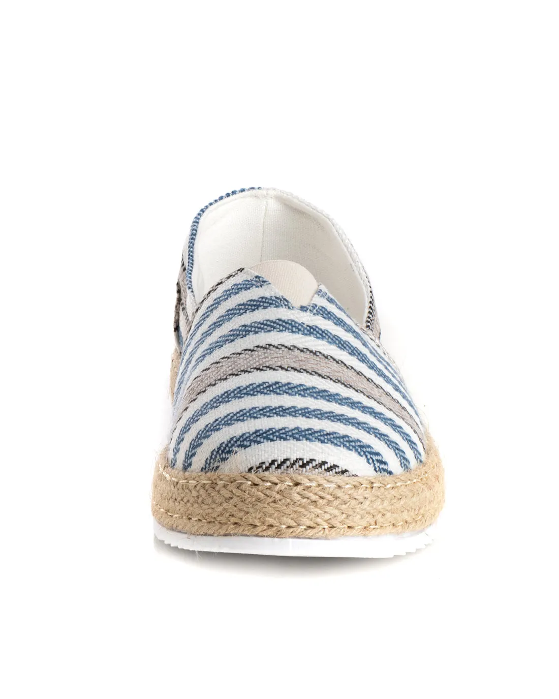 Espadrillas Scarpe Uomo Unisex Tela Estive Mare Rigate Blu Cotone Comode Leggere GIOSAL-S1199A