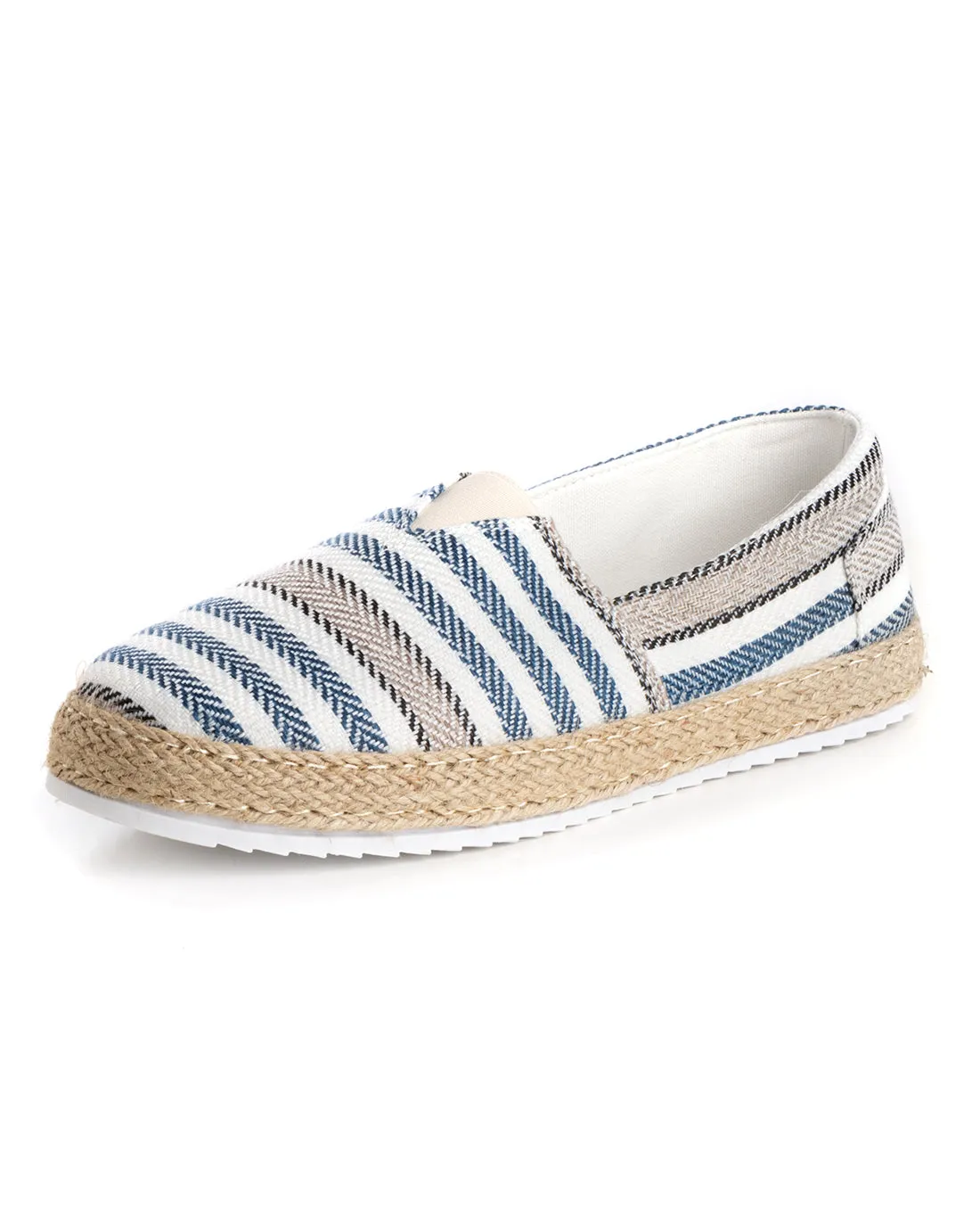 Espadrillas Scarpe Uomo Unisex Tela Estive Mare Rigate Blu Cotone Comode Leggere GIOSAL-S1199A