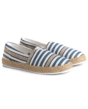 Espadrillas Scarpe Uomo Unisex Tela Estive Mare Rigate Blu Cotone Comode Leggere GIOSAL-S1199A