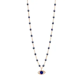 Eye Sparkle Diamond Necklace, Midnight, Rose Gold, 16.5"