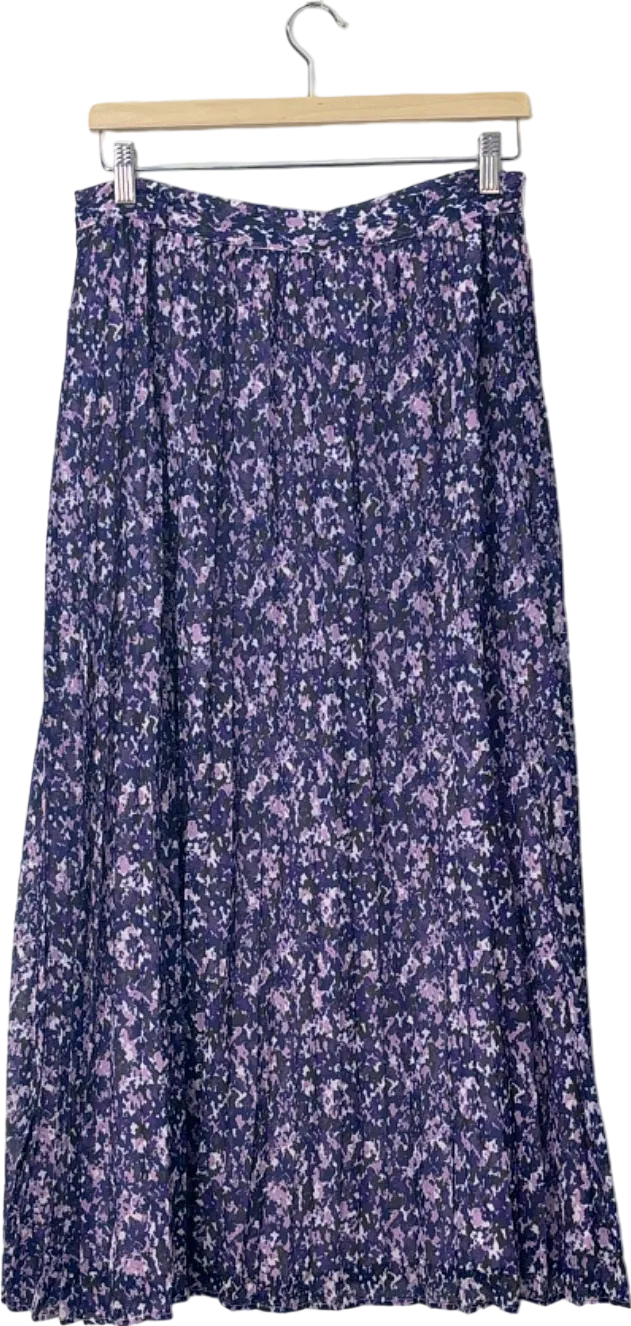 Fig & Basil Purple Floral Midi Skirt UK 12