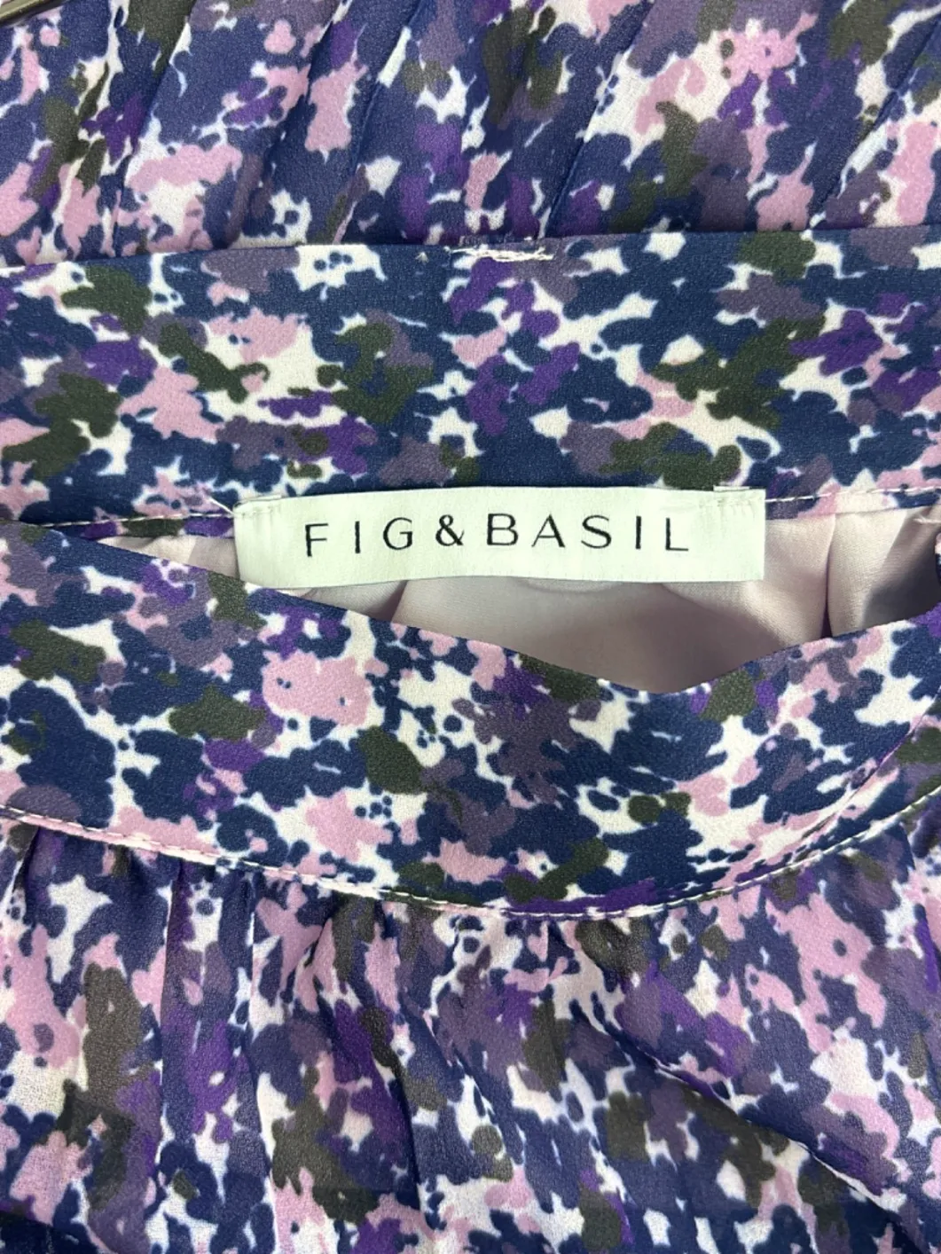 Fig & Basil Purple Floral Midi Skirt UK 12