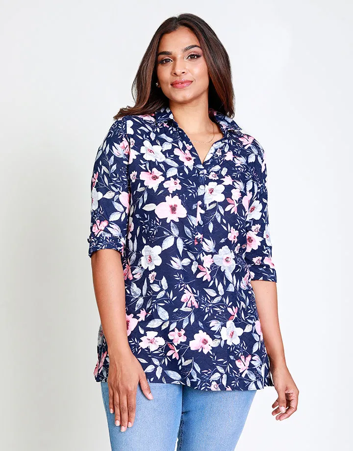 Floral Printed Kurtha with ¾ Sleeves