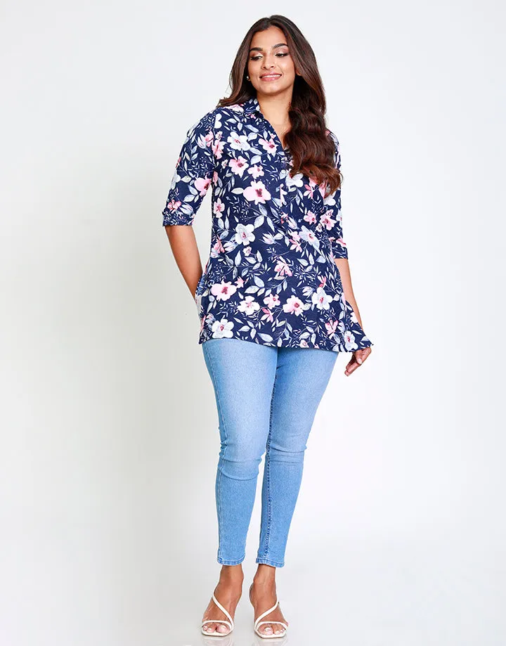 Floral Printed Kurtha with ¾ Sleeves