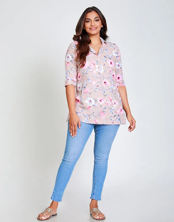 Floral Printed Kurtha with ¾ Sleeves