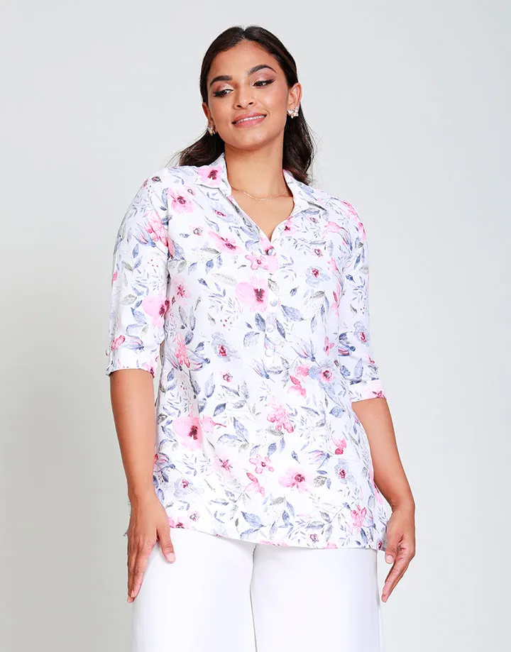 Floral Printed Kurtha with ¾ Sleeves