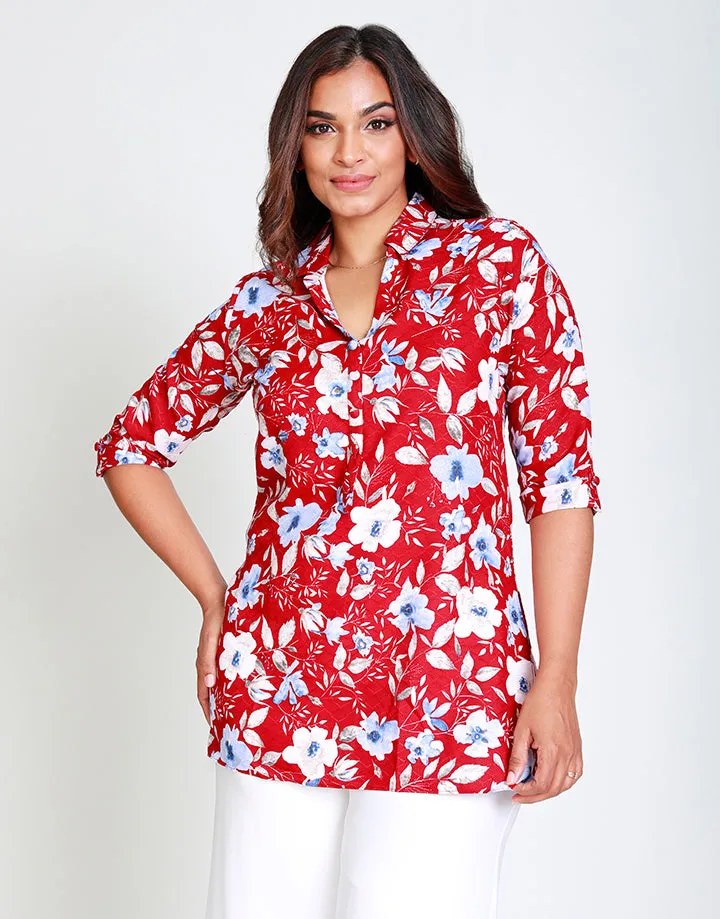 Floral Printed Kurtha with ¾ Sleeves