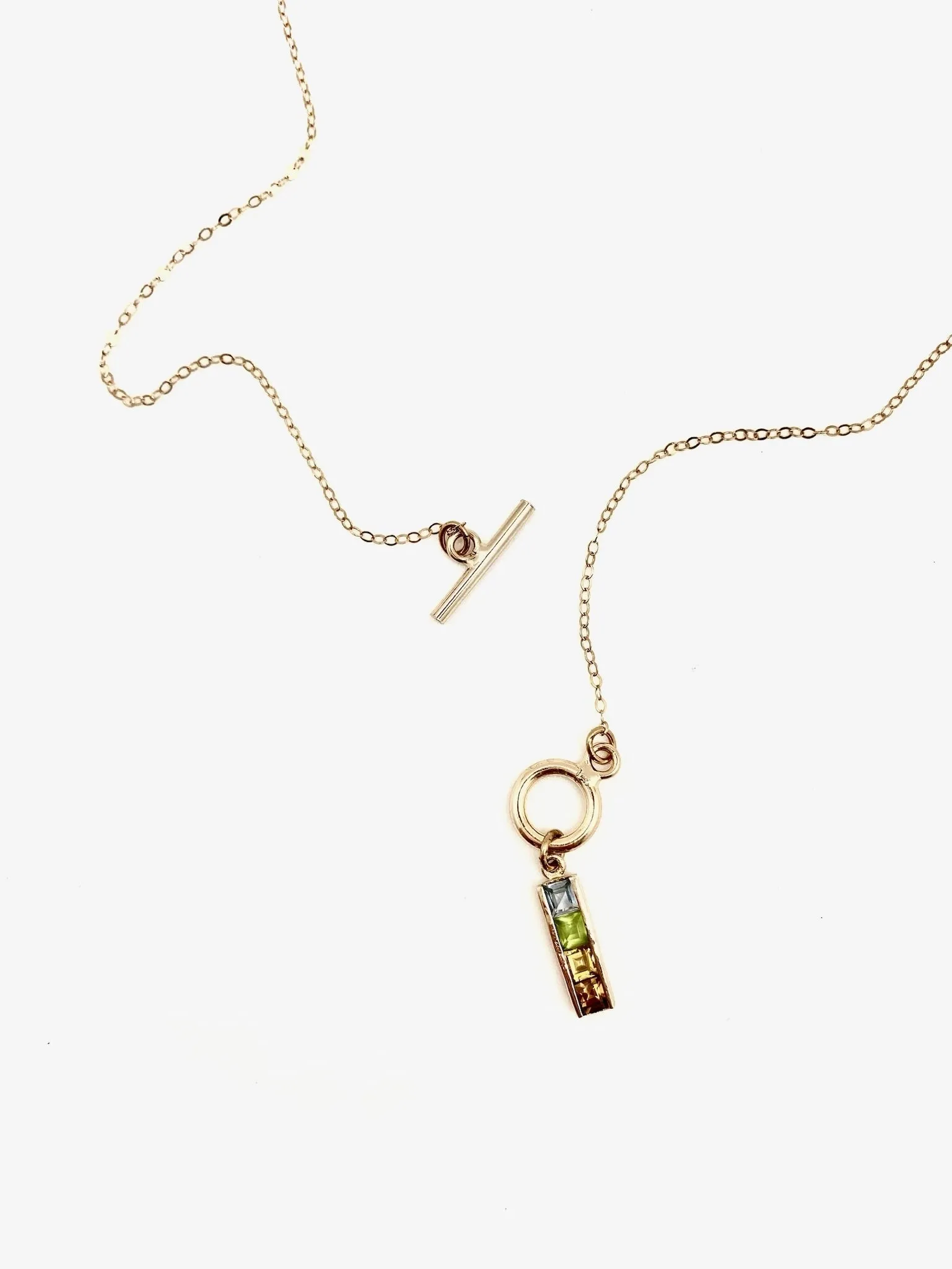 Forever Young Rainbow Gem Toggle Necklace