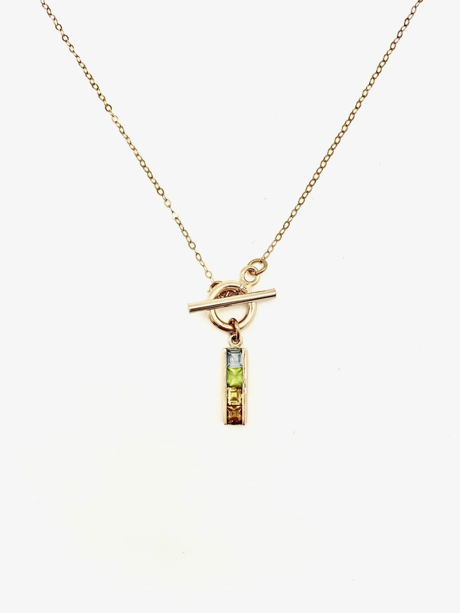 Forever Young Rainbow Gem Toggle Necklace