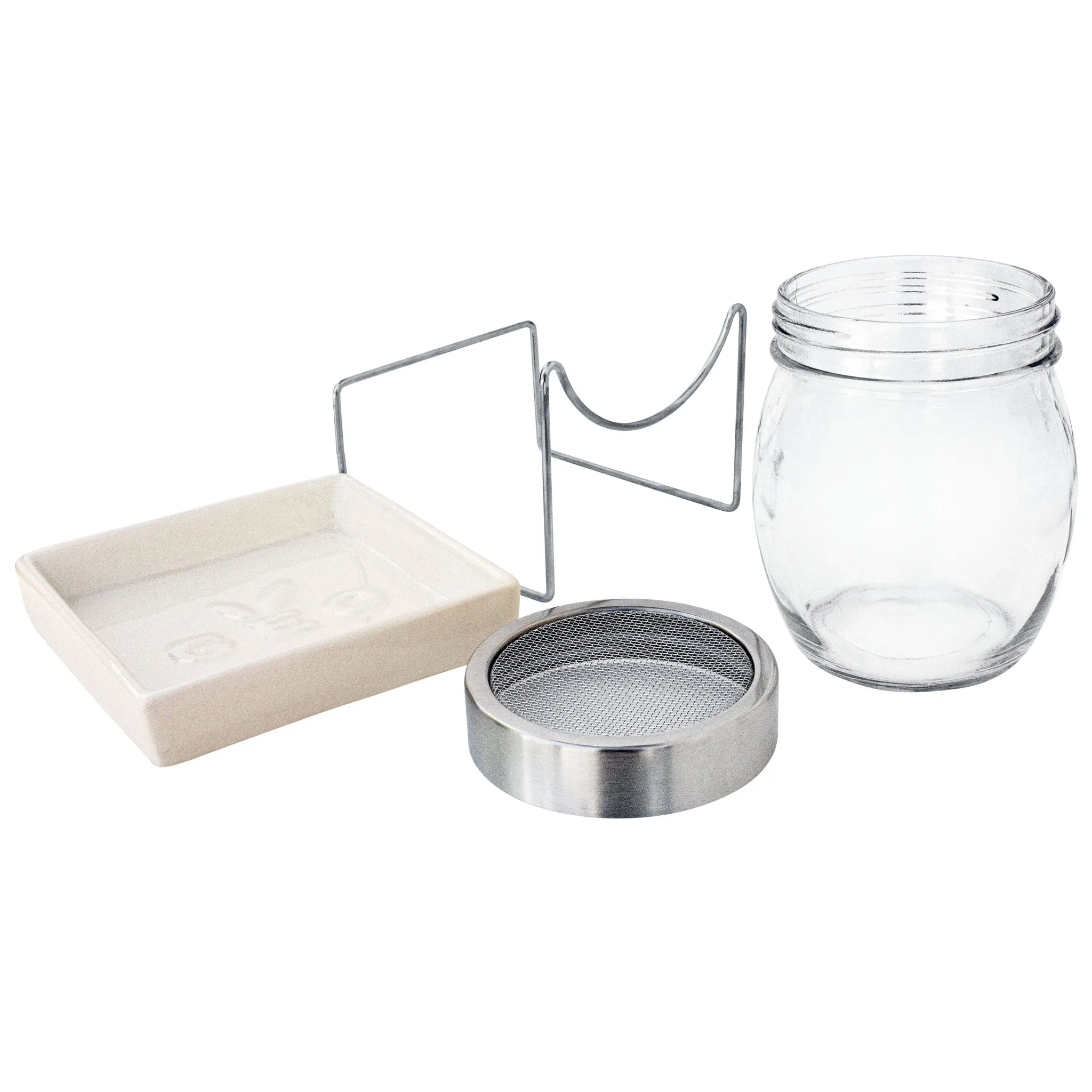 GEO Sprouting Jar System with Stainless Steel Rack and Ceramic Base Plate