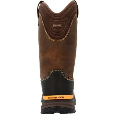 Georgia Men's TBD 11" Soft Toe WP Wellington Pull On Work Boot -Brown- GB00598