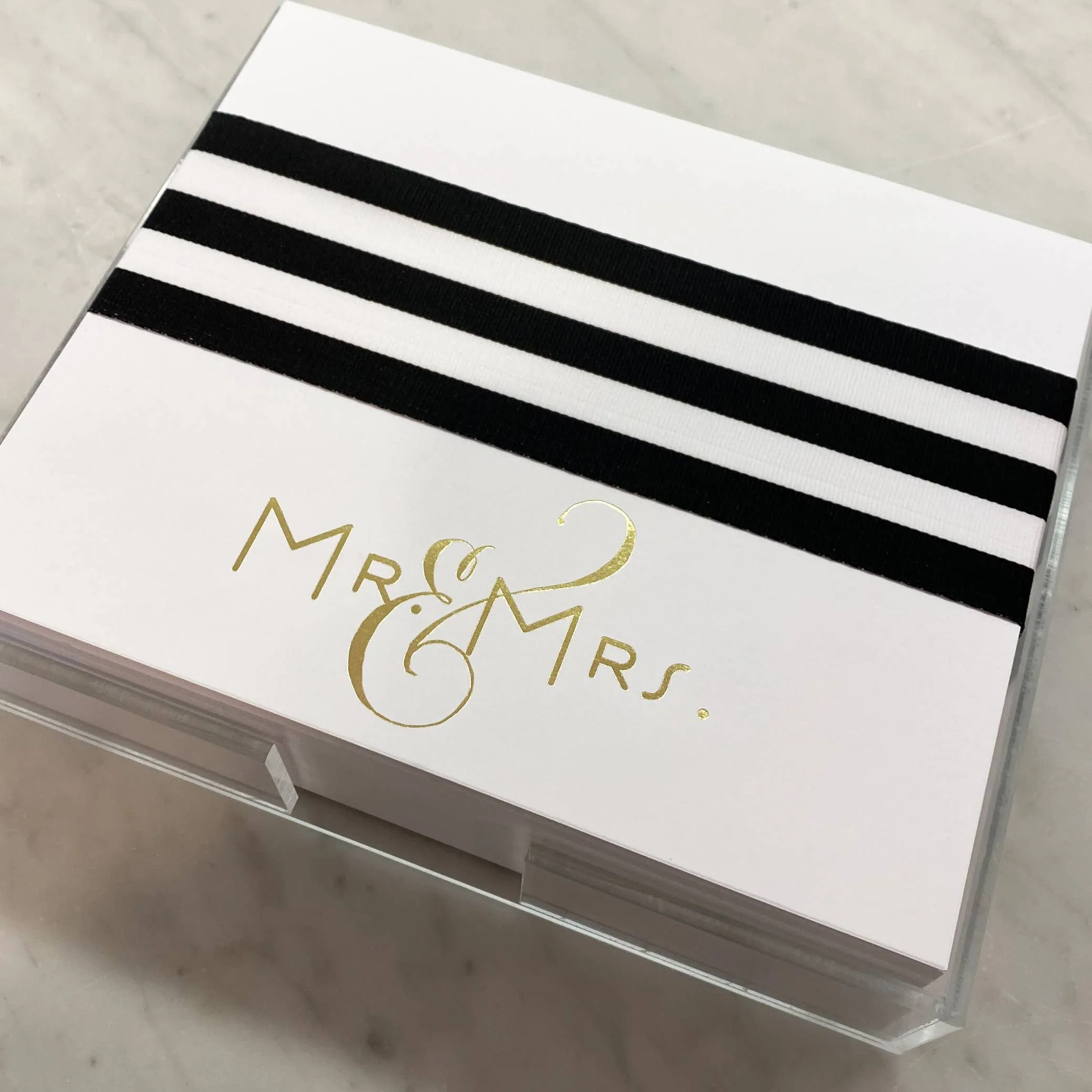 Gold Foil Luxe Mr & Mrs by Black Ink