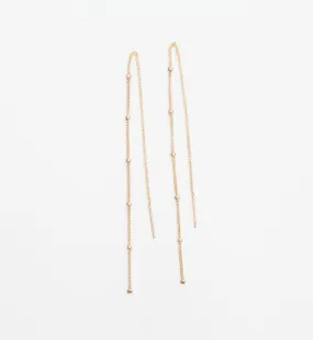 Gold Satellite Chain Threader Earrings