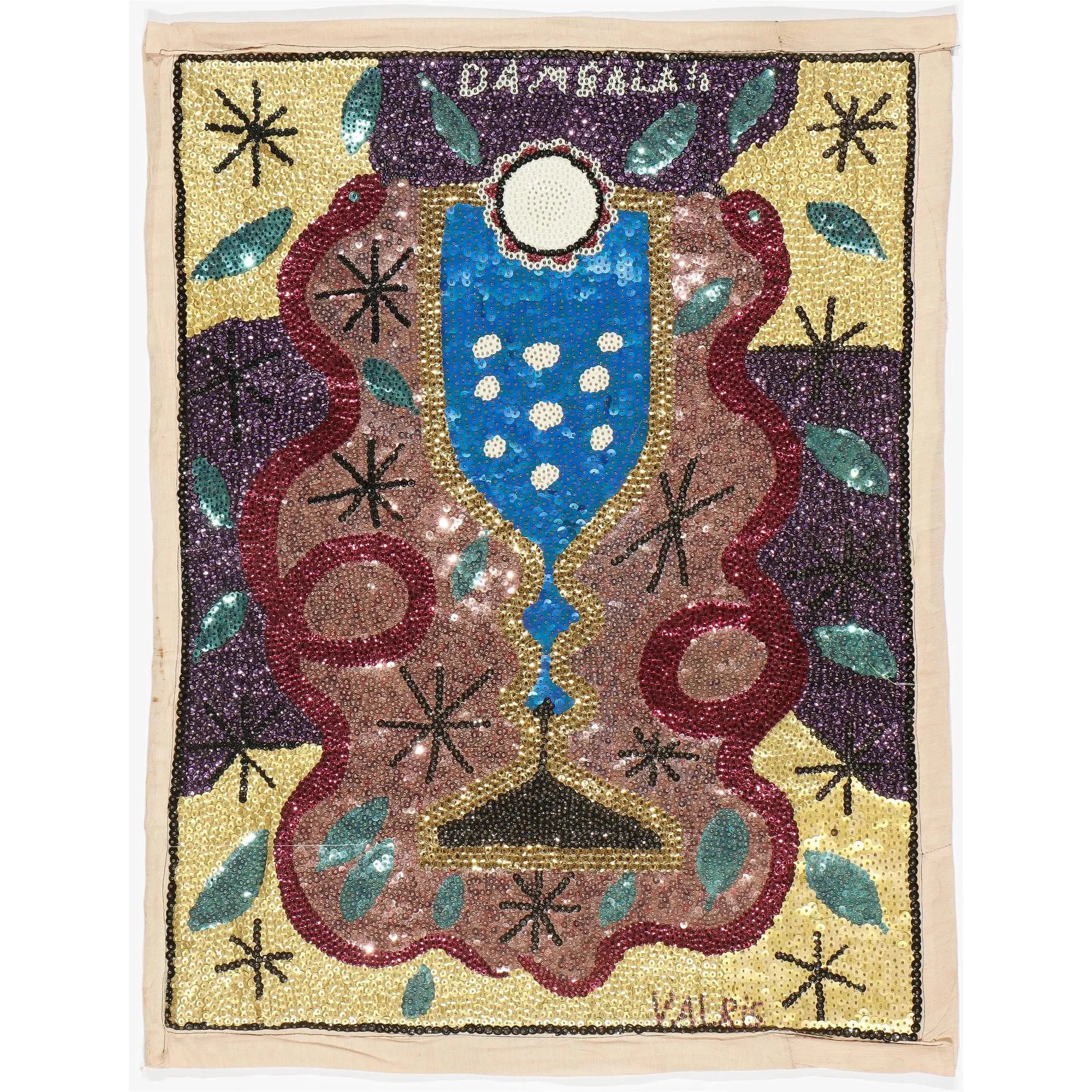 Haitian Drapo Vodou Flag, Dambala