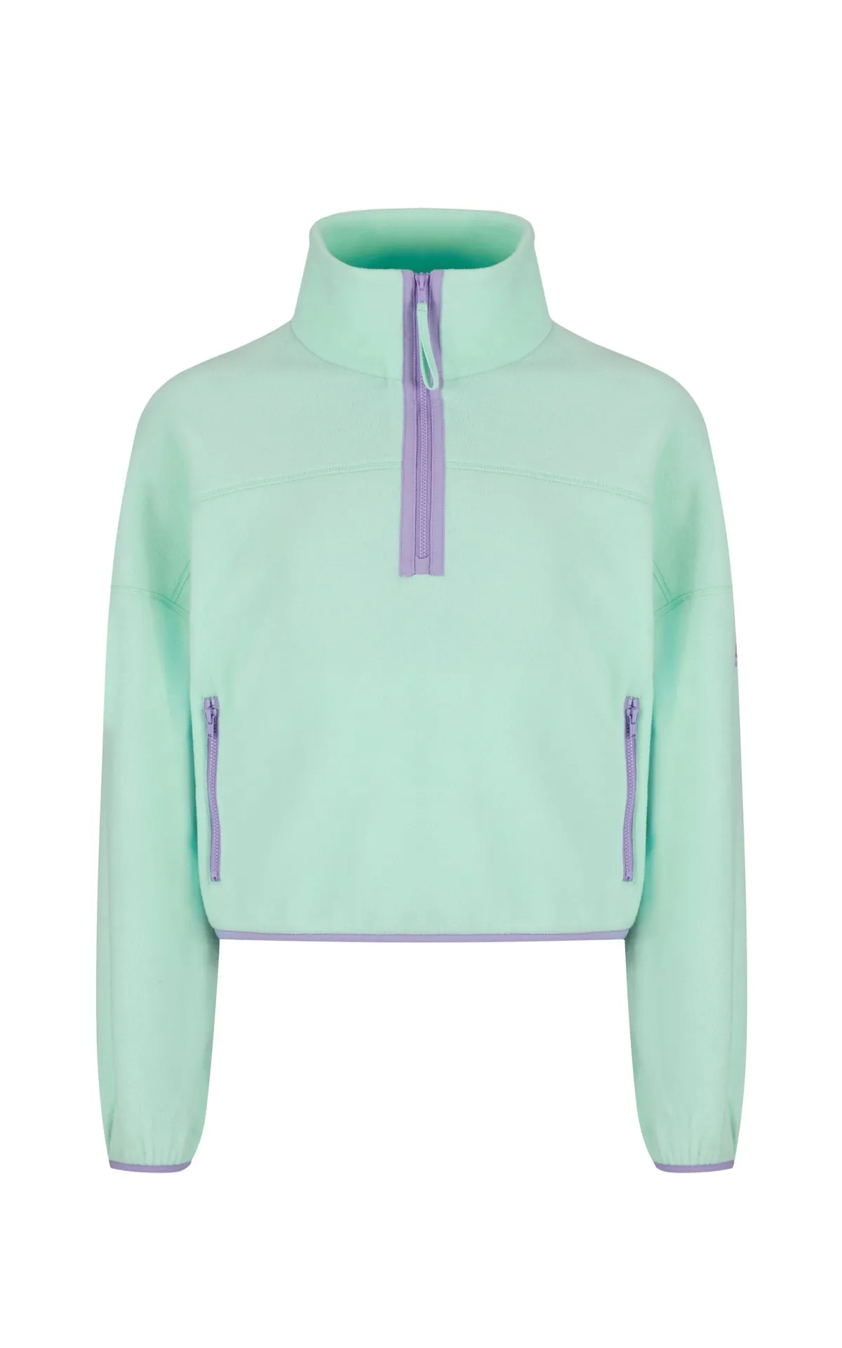 Half Zip Crop Polar Fleece in Mint