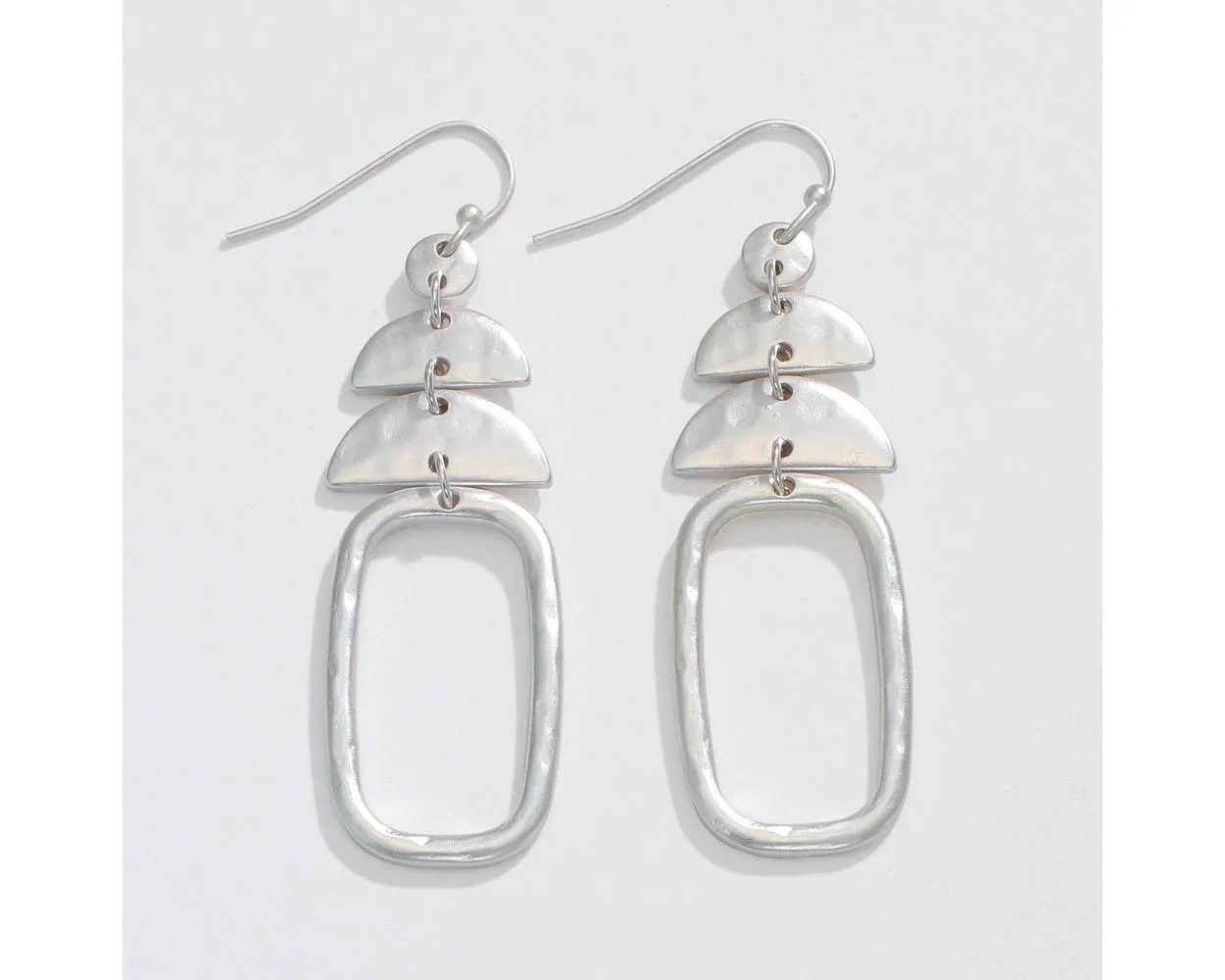 Hammered Silver Drop Earrings