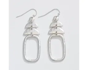 Hammered Silver Drop Earrings