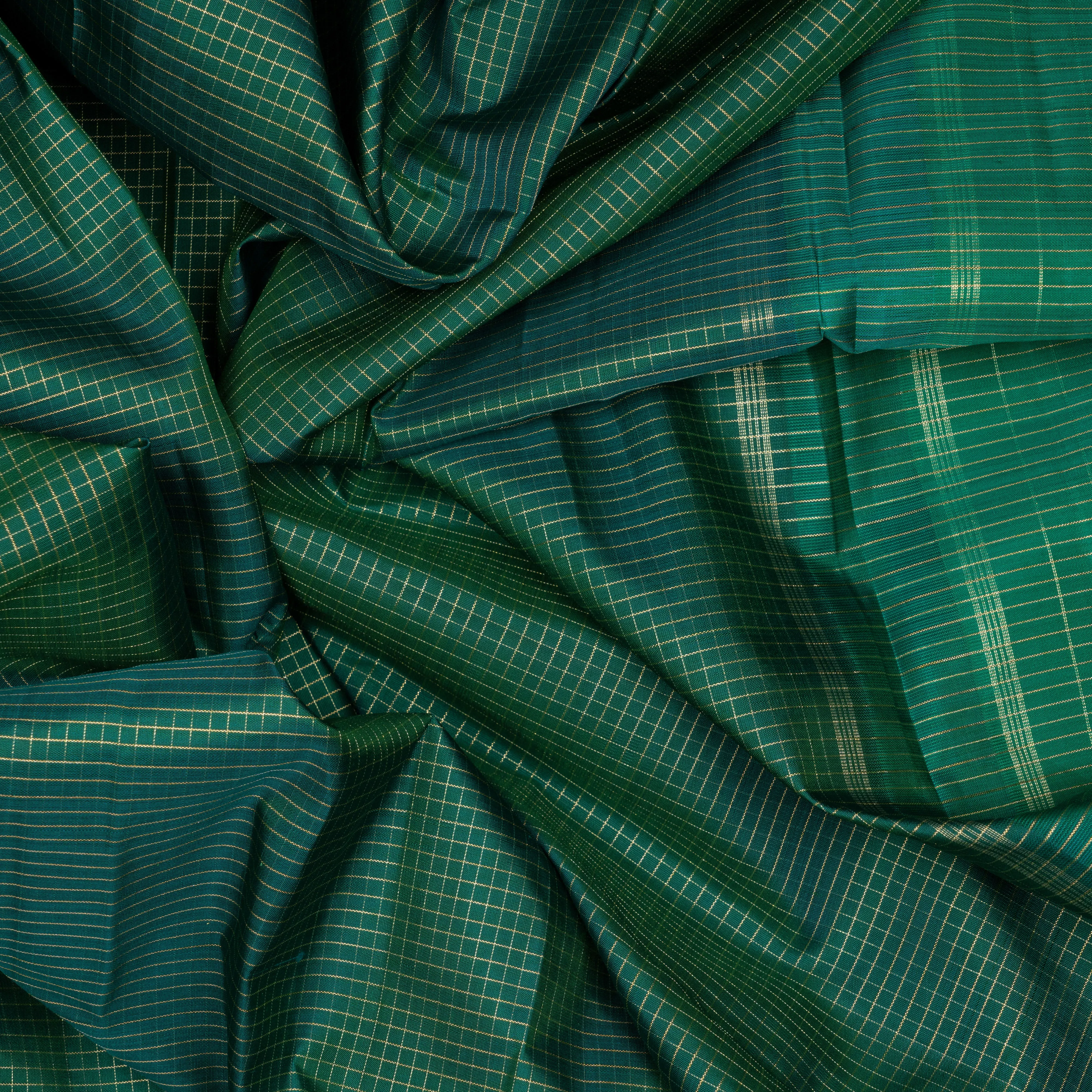 Handwoven Green Kanjivaram Silk Saree - 2057T009607DSC