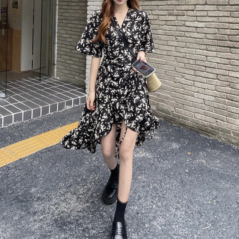 Irregular Floral Dress