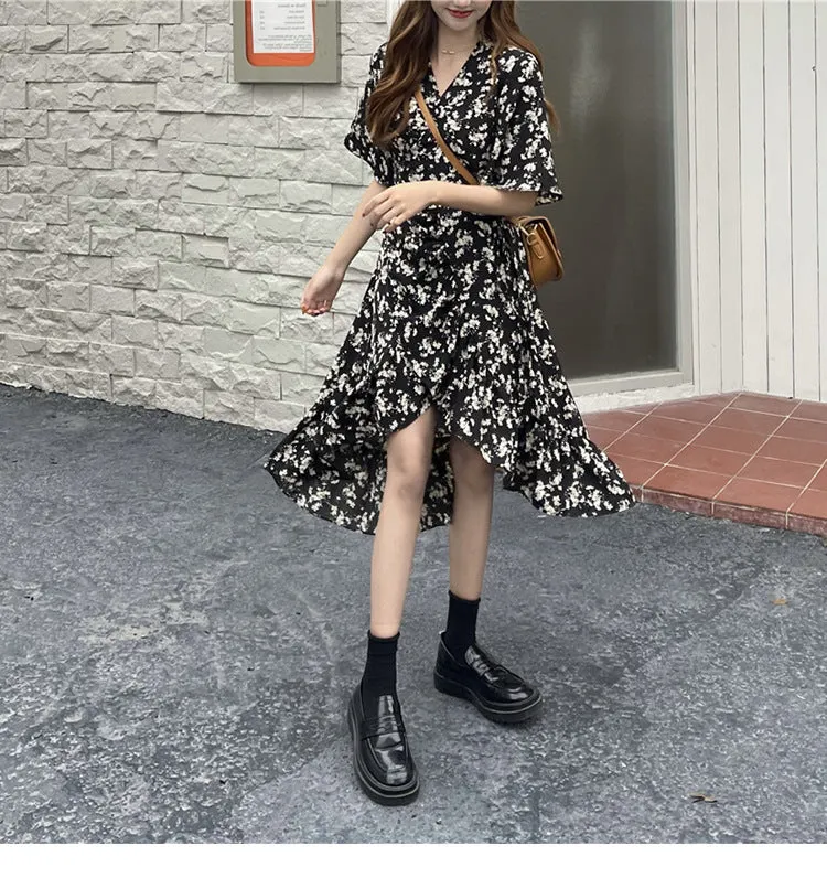 Irregular Floral Dress