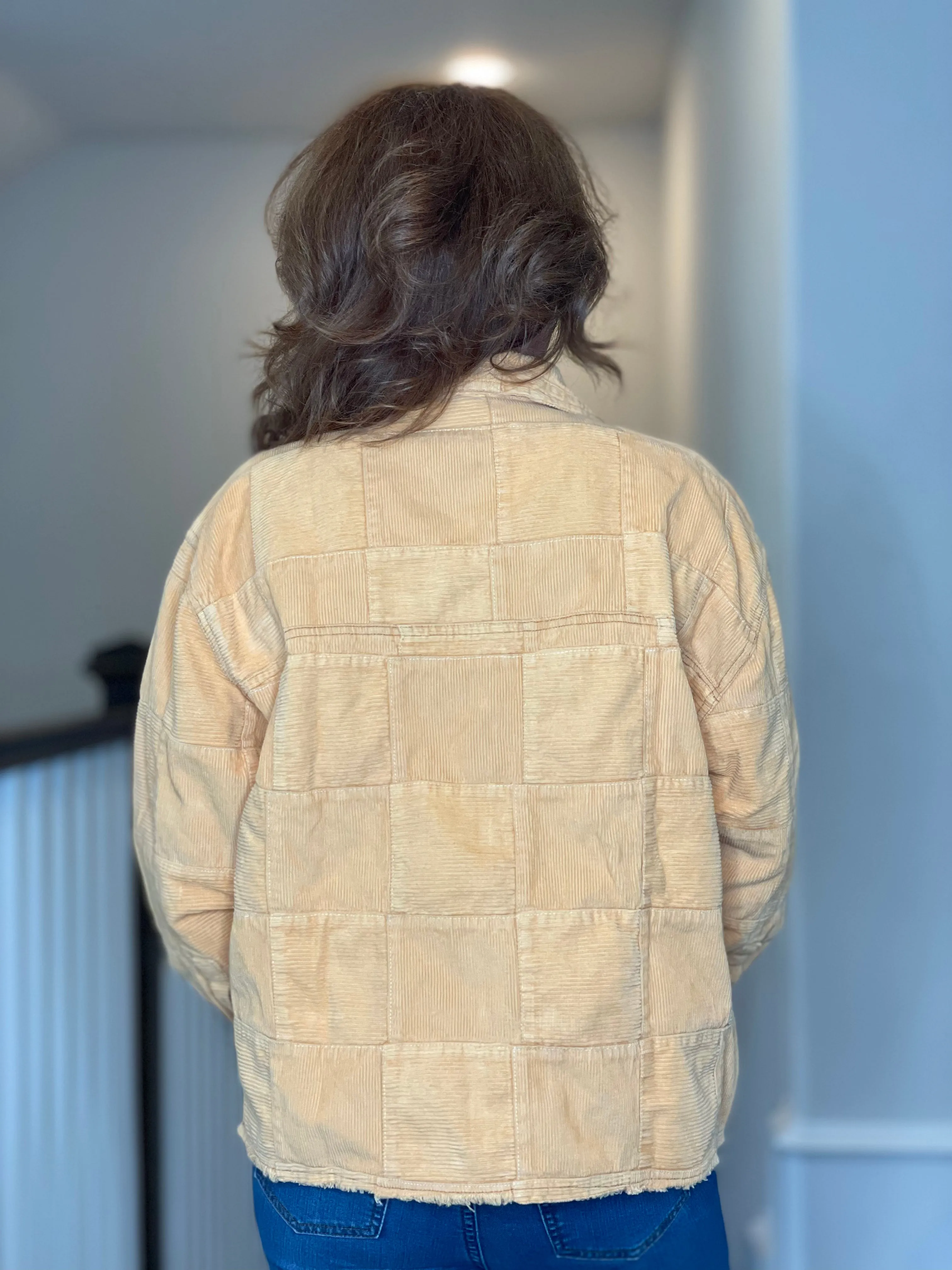 Ivy Jane Patch Corduroy Jacket in Chamois