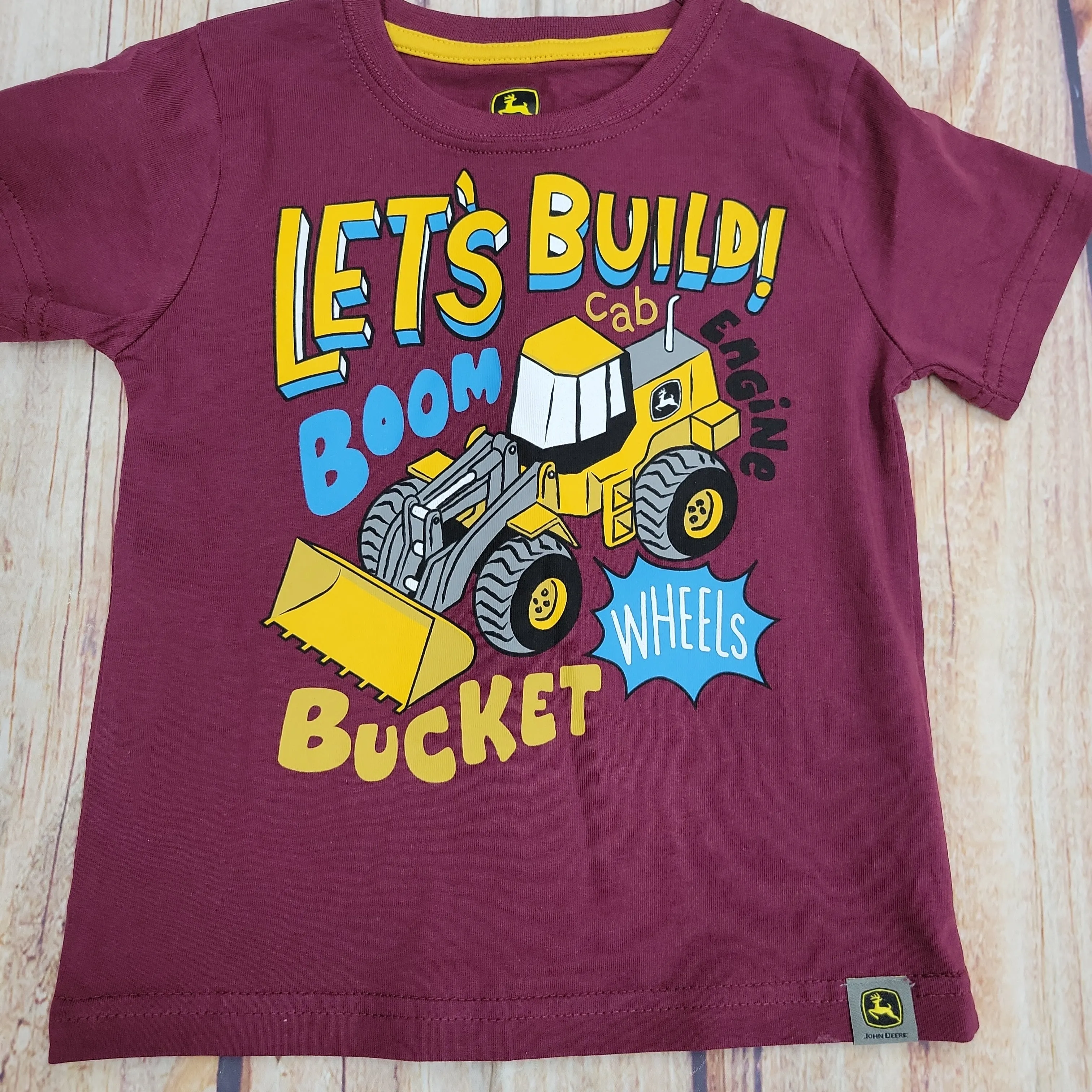 JOHN DEERE LETS BUILD MAROON TEE