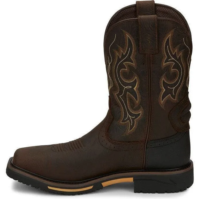 Justin Men's Joist 11" Comp Toe Western Work Boot - Brown - SE4625