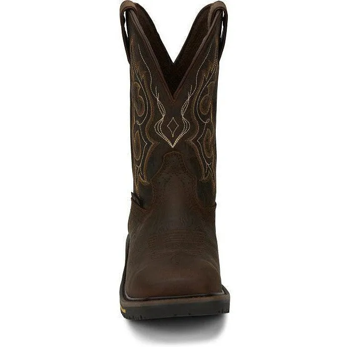 Justin Men's Joist 11" Comp Toe Western Work Boot - Brown - SE4625