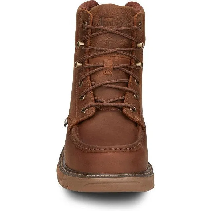 Justin Men's Rush 6" WP Wedge Western Work Boot -Brown- SE470