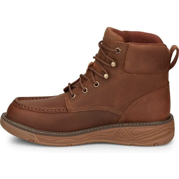 Justin Men's Rush 6" WP Wedge Western Work Boot -Brown- SE470