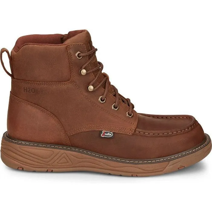 Justin Men's Rush 6" WP Wedge Western Work Boot -Brown- SE470