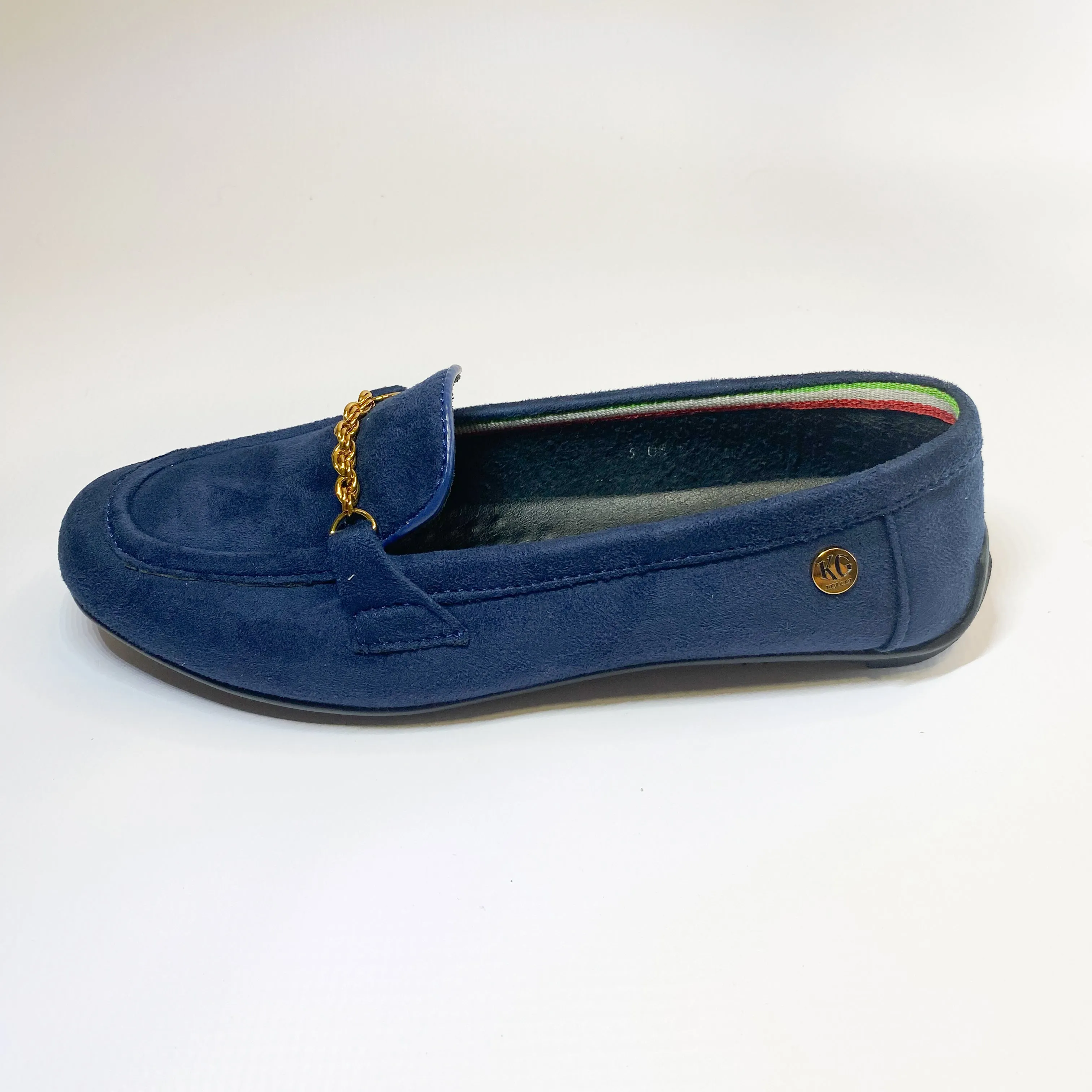 KG navy suede moccasin