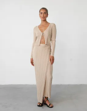 Krystelle Maxi Skirt (Beige)