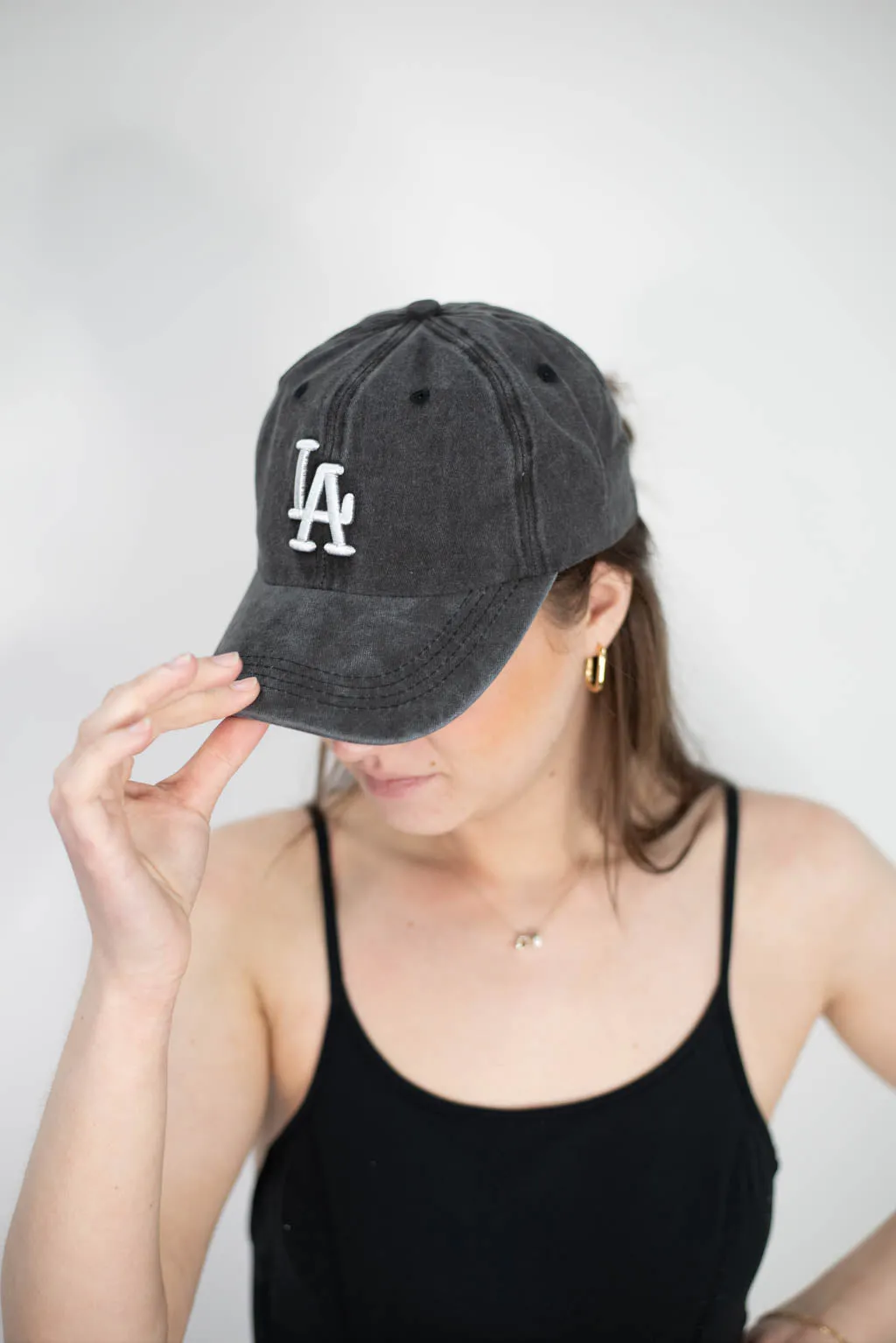 LA Embroidered Vintage Wash Baseball Cap