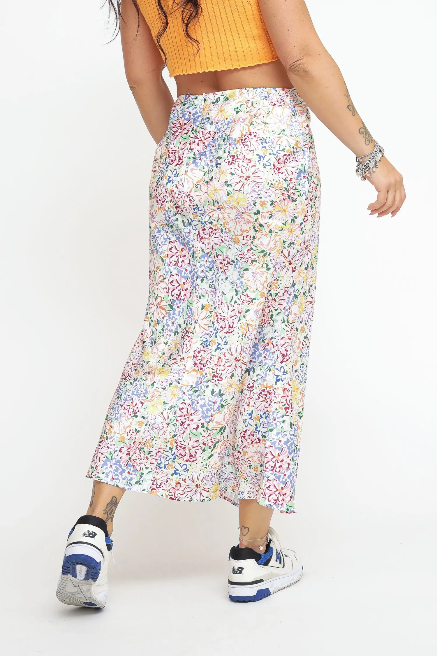 Ladies Skirt Painted Multi Floral