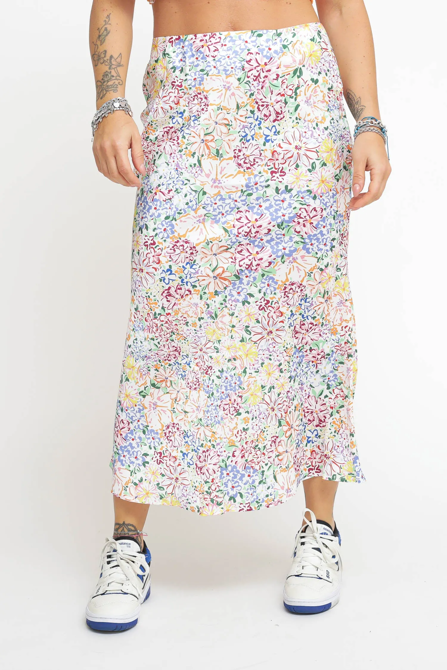 Ladies Skirt Painted Multi Floral