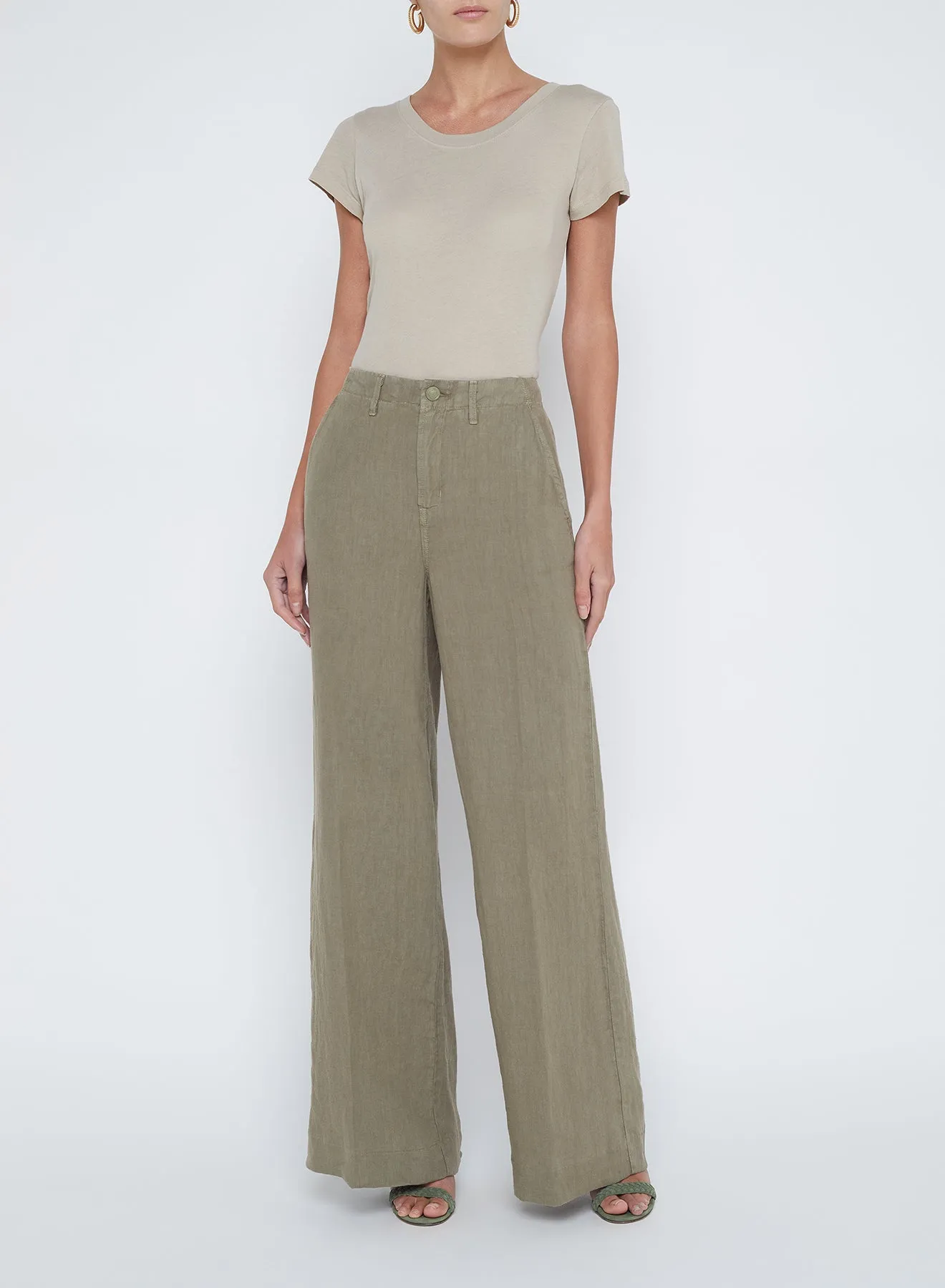 L’agence - Brie H/R Wide Leg Pant - Covert Green