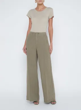 L’agence - Brie H/R Wide Leg Pant - Covert Green